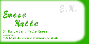 emese malle business card